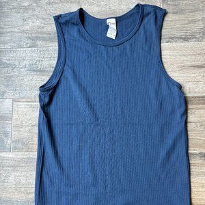 Zyia Navy Ribbed Tank Top